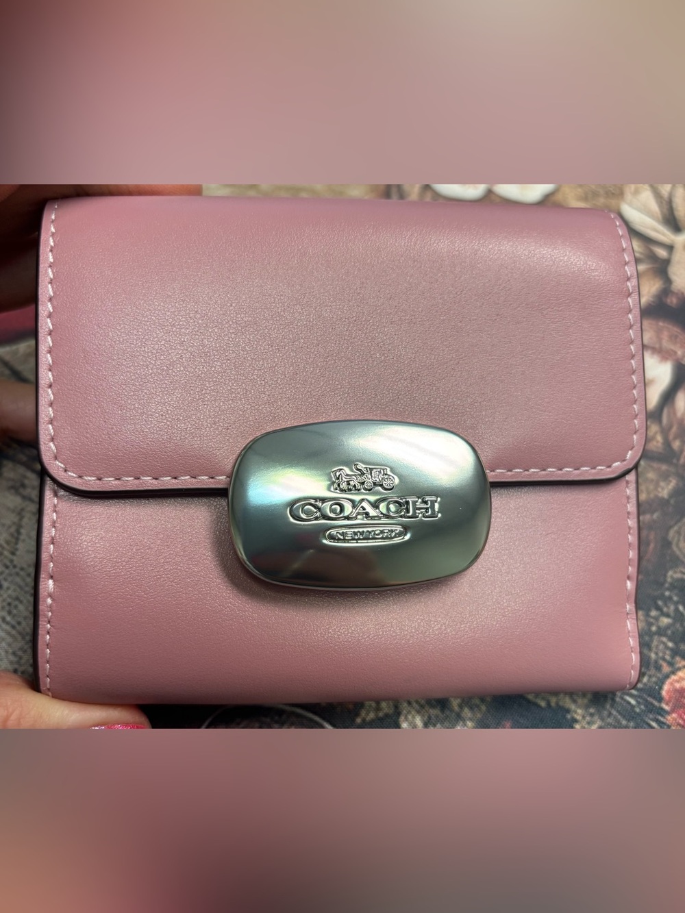 Coach Eliza Small Wallet True Pink Refined Calf Leather